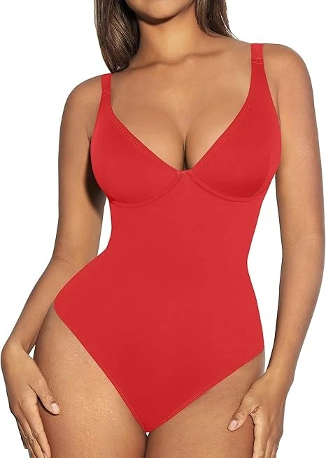 Deep V Neck Shapewear Bodysuits For Women